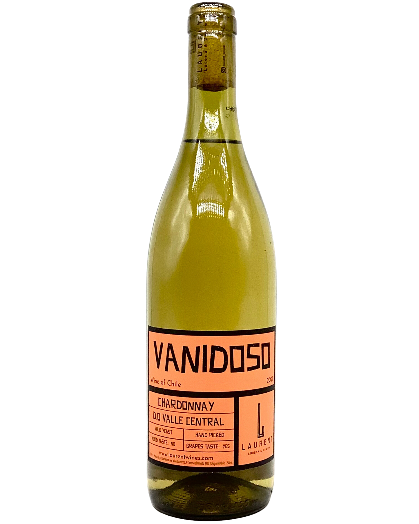 Lorena & Damien Laurent, Chardonnay "Vanidoso" Central Valley, Chile 2021 newarrival