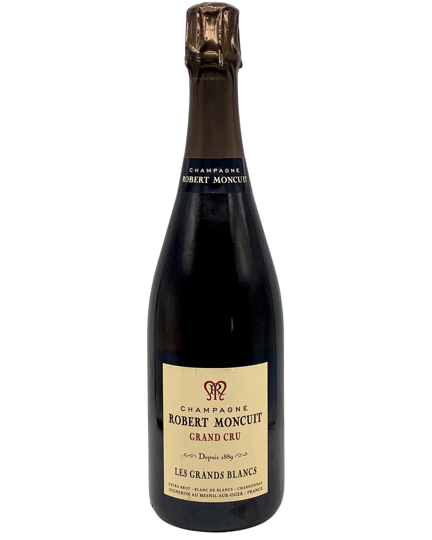 Robert Moncuit, Extra Brut, Les Grands Blancs, Grand Cru à Le Mesnil-Sur-Oger, France NV