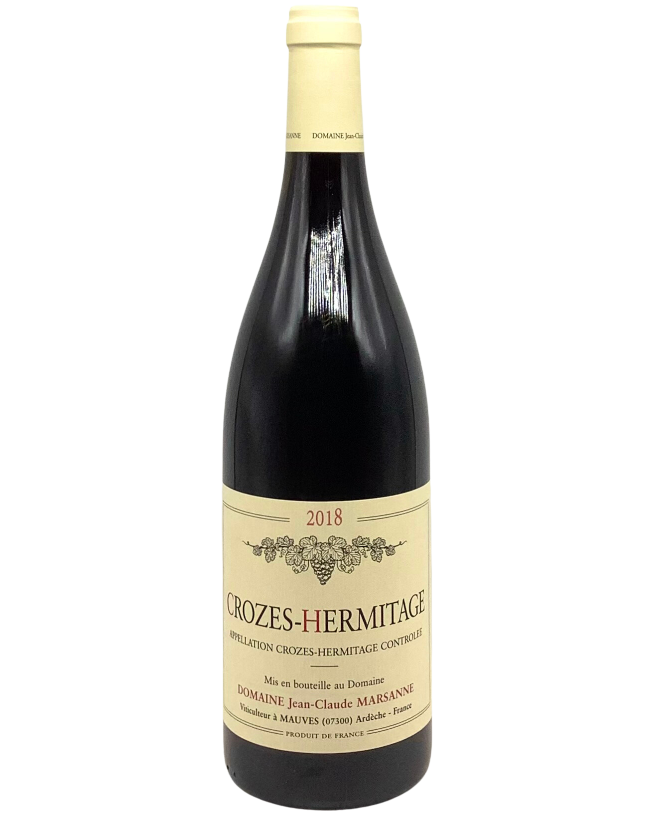 Jean-Claude Marsanne, Syrah, Crozes-Hermitage, Northern Rhône, France 2018