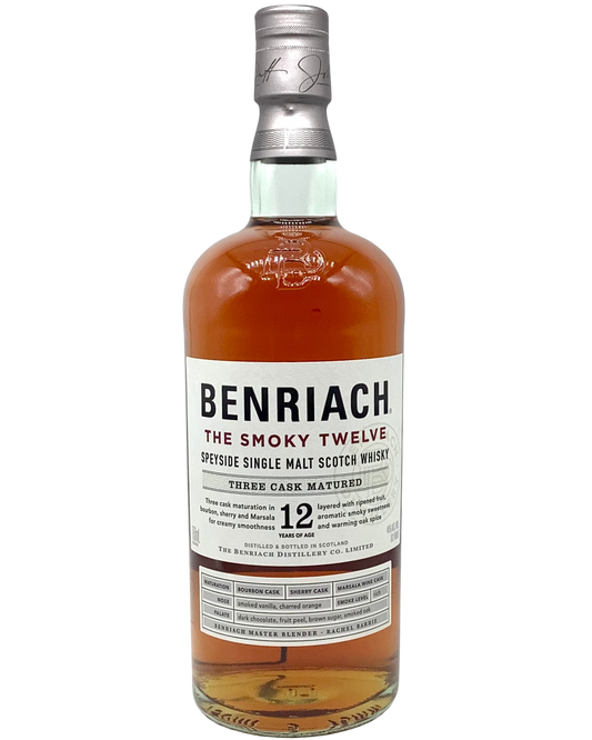 Benriach, Speyside Single Malt Scotch Wiskey "The Smokey Twelve" Three Cask Matured 12yo. Scotland 750ml newarrival