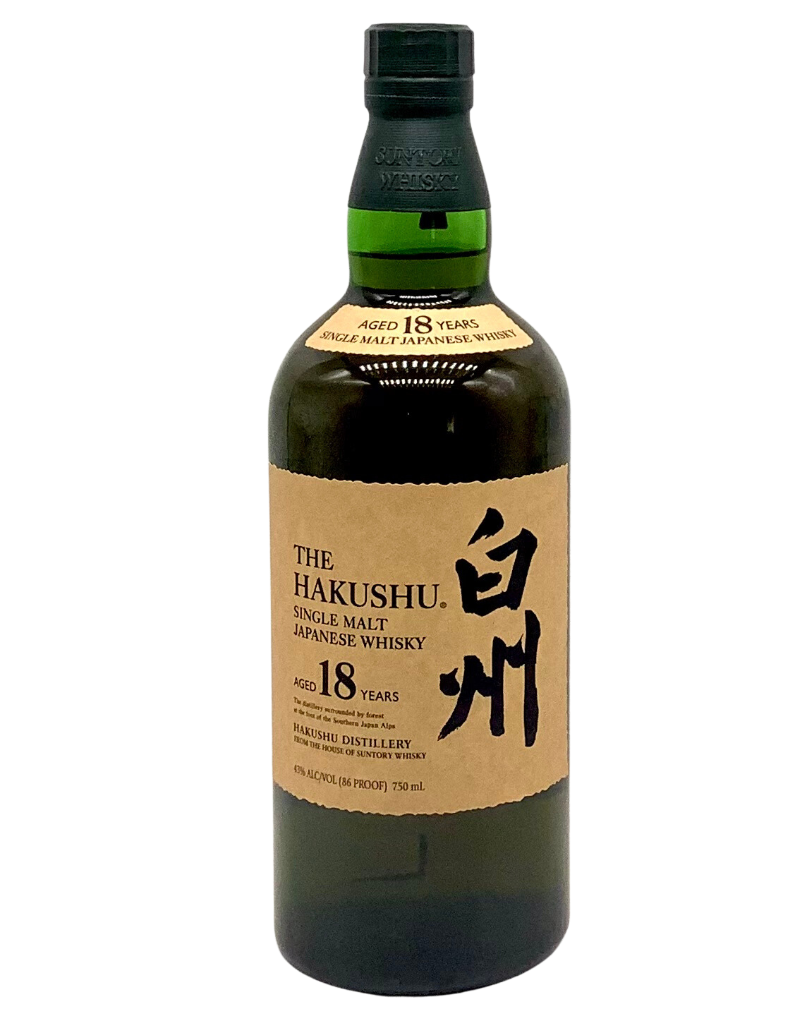 The Hakushu 18 Year Single Malt Japanese Whiskey 750ml