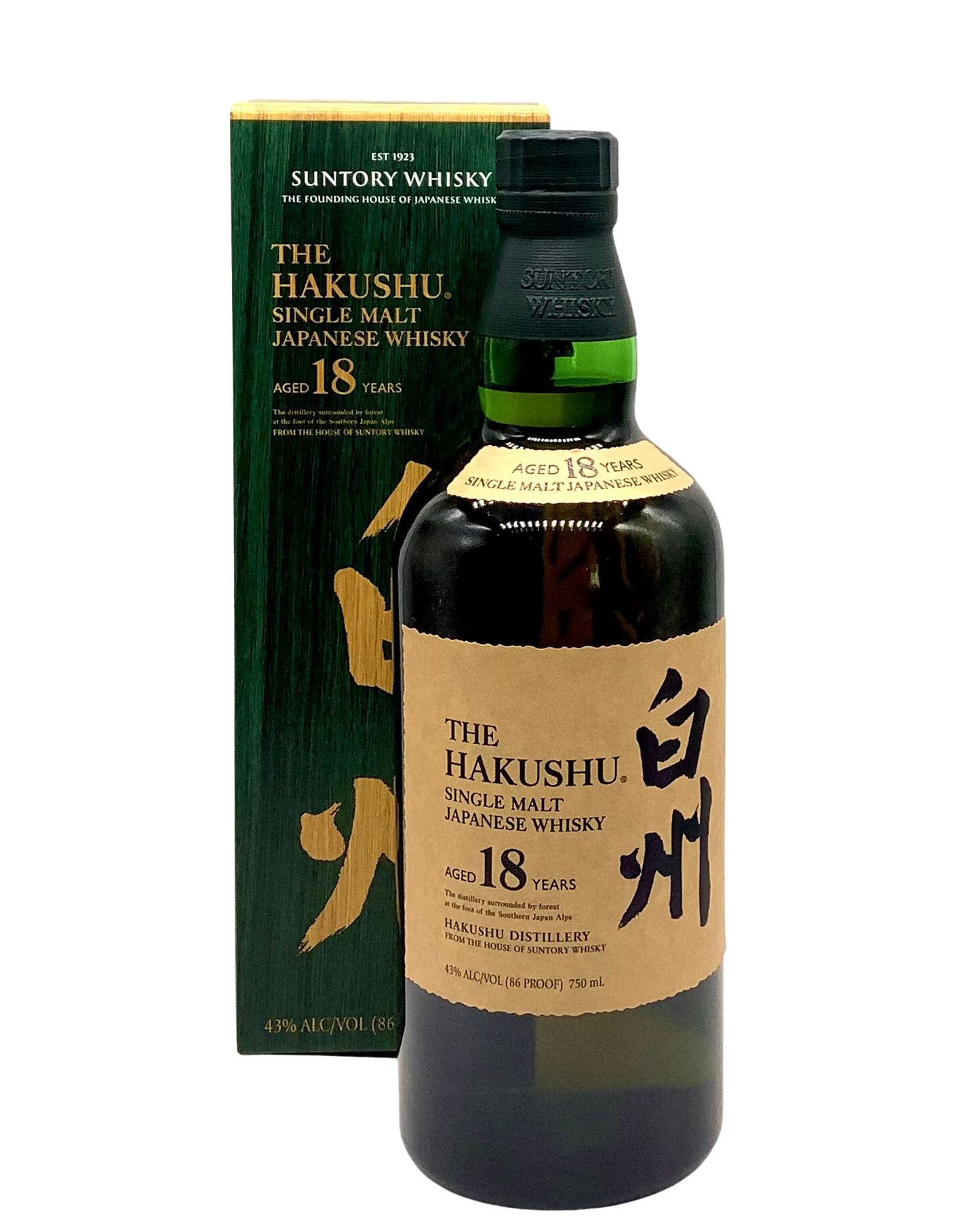 The Hakushu 18 Year Single Malt Japanese Whiskey 750ml