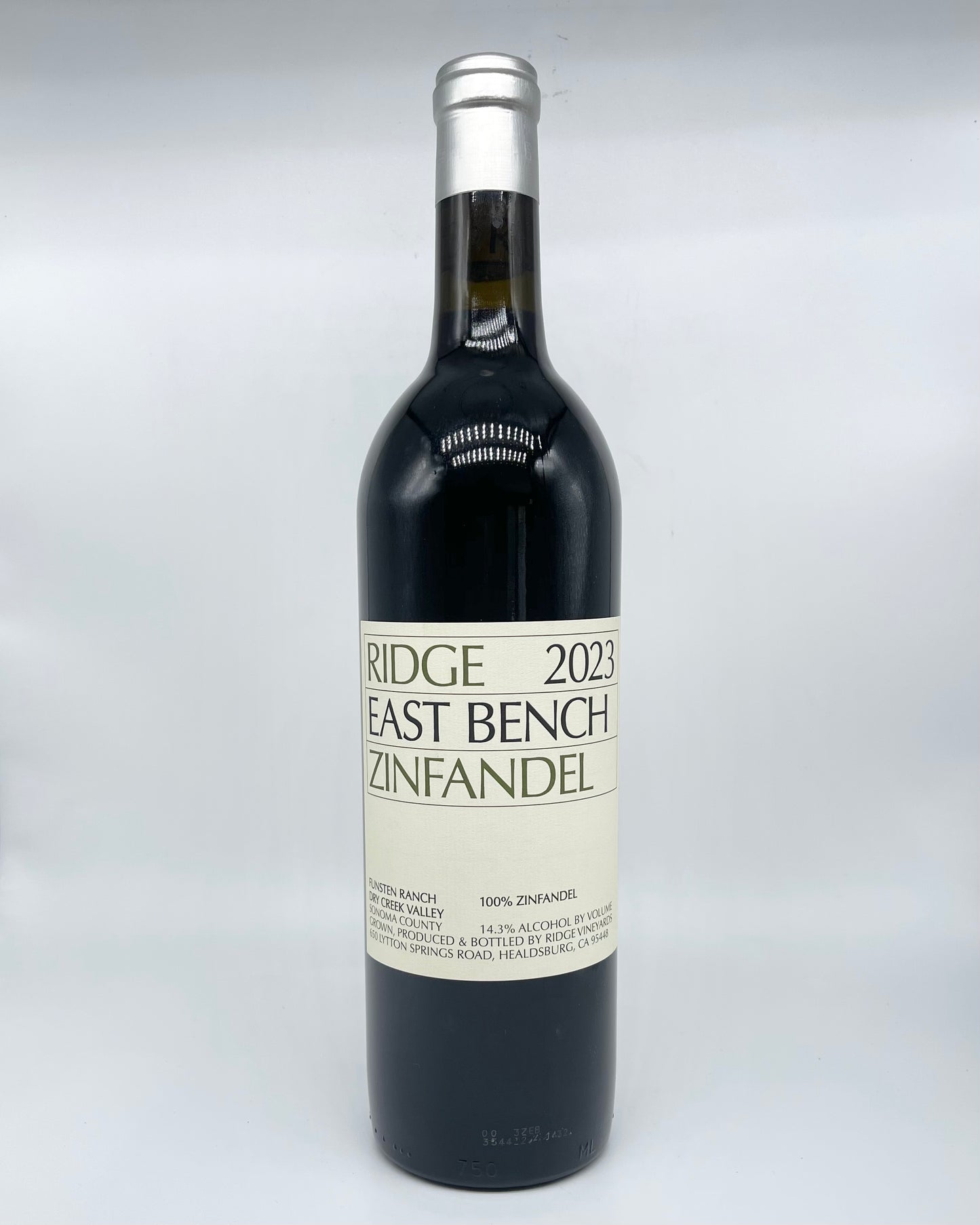 Ridge Vineyards, Zinfandel "East Bench" Dry Creek Valley, Sonoma County, California 2023 organic