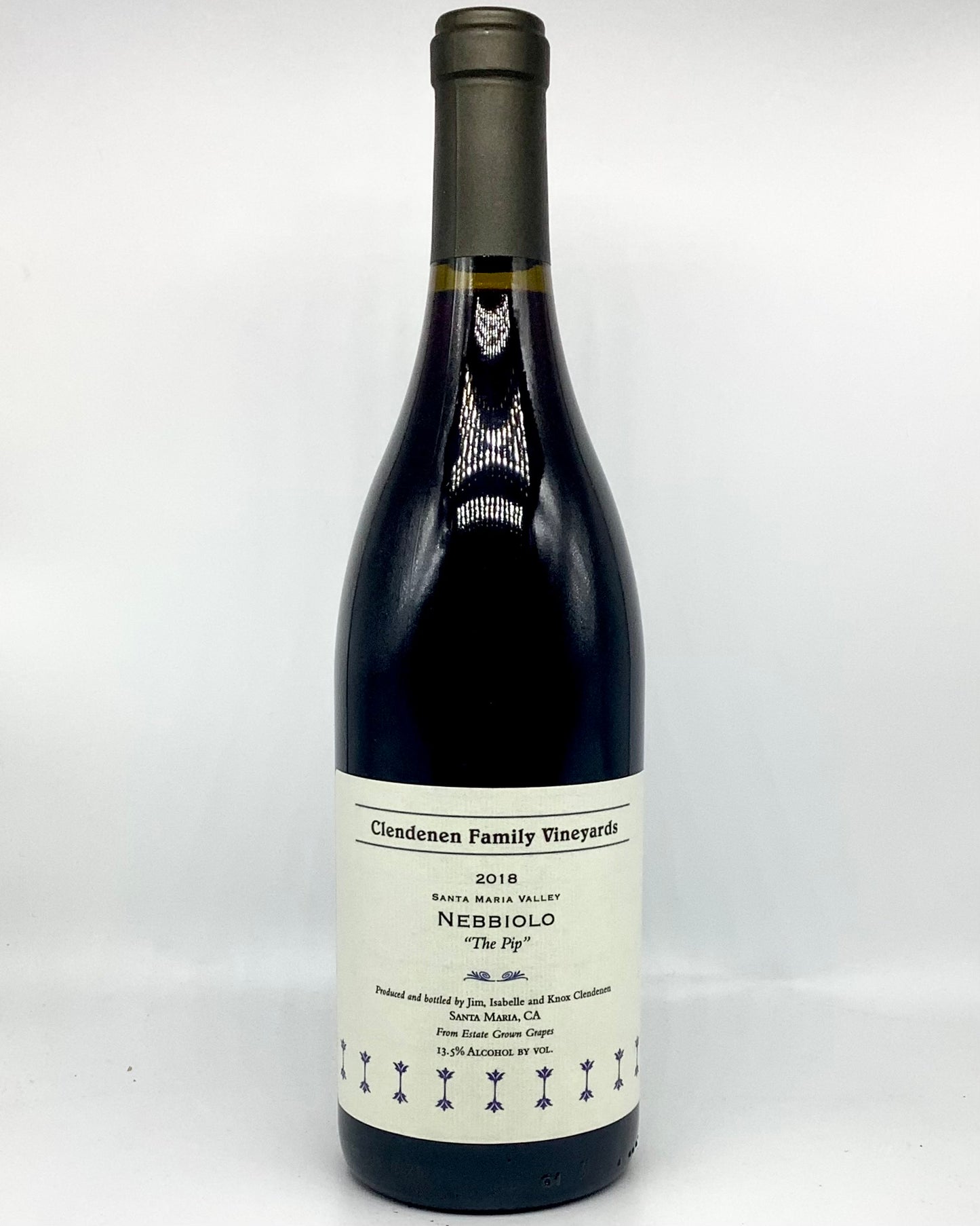 Clendenen Family Vineyards, Nebbiolo "The Pip" Santa Maria Valley, California 2018 newarrival