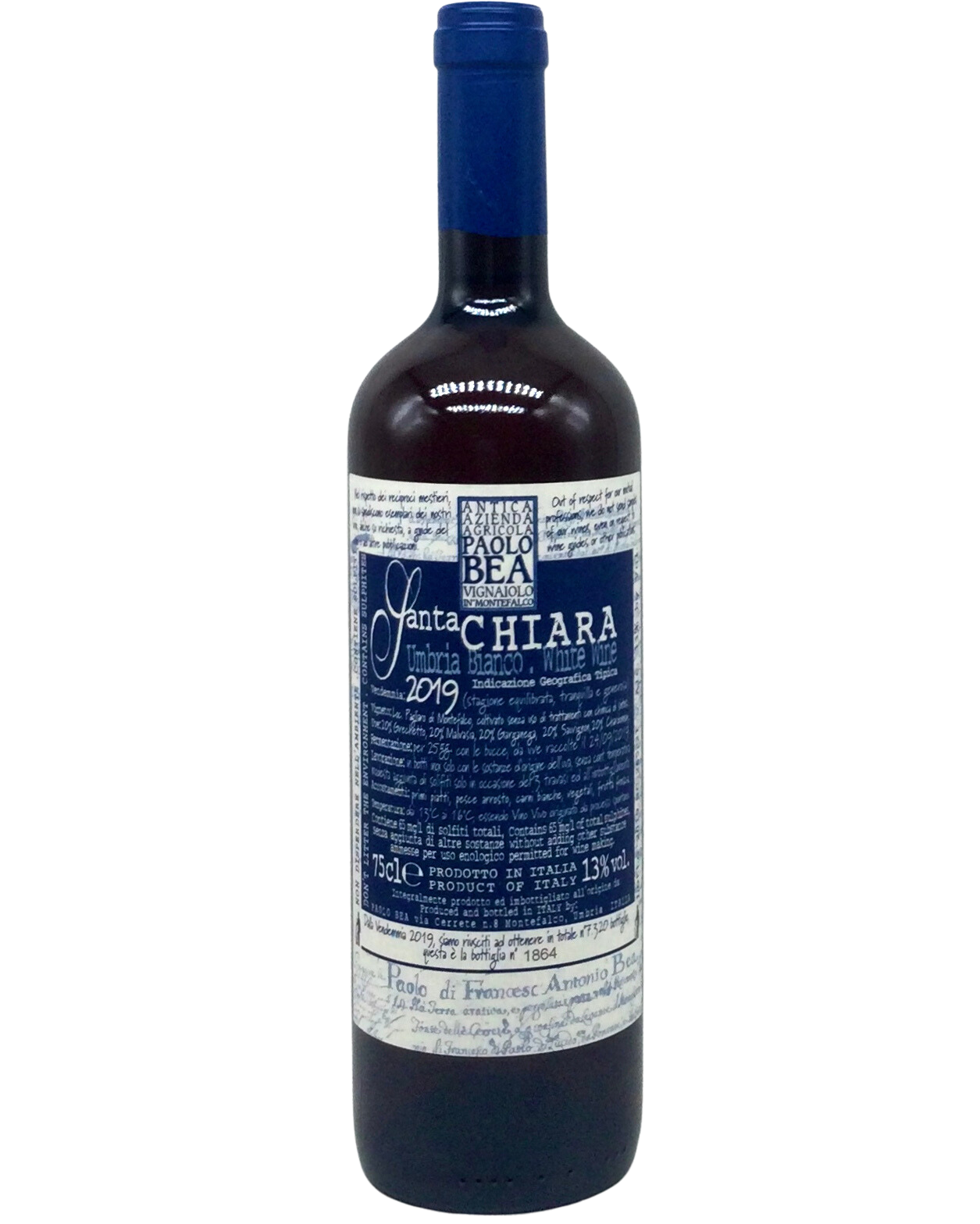 Paolo Bea, Santa Chiara, Umbria Bianco IGT, Umbria, Italy 2019 orange organic vegan