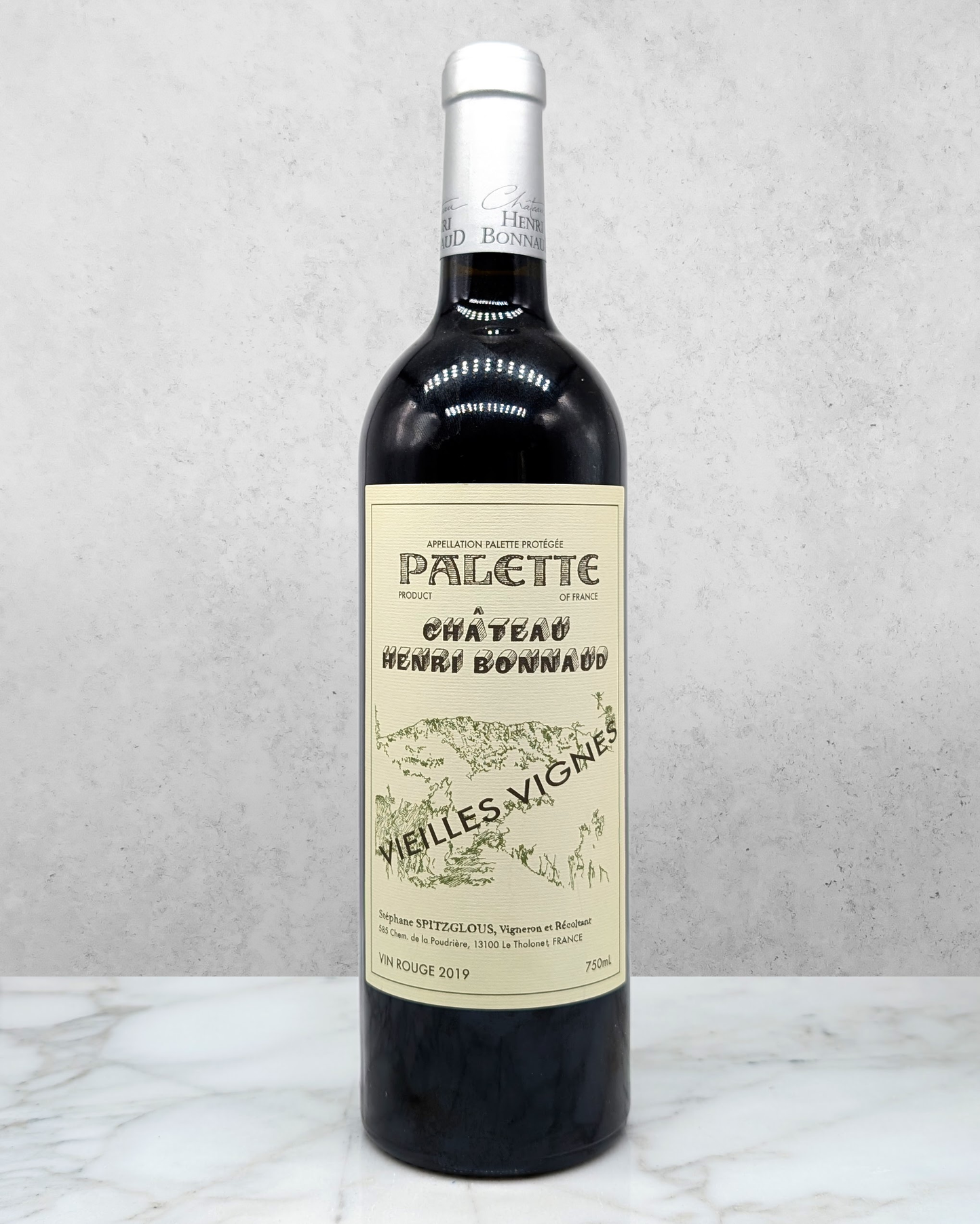 Château Henri Bonnaud, Palette Rouge Vieilles Vignes, Provence, France 2019 newarrival organic