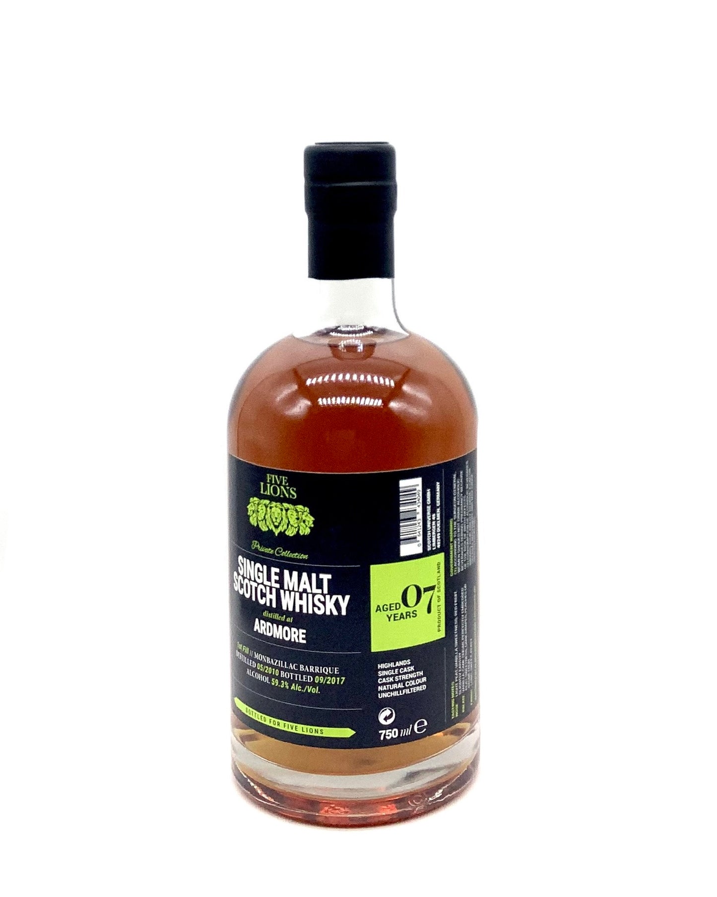 Five Lions Ardmore 7 Year Single Malt Scotch Whisky