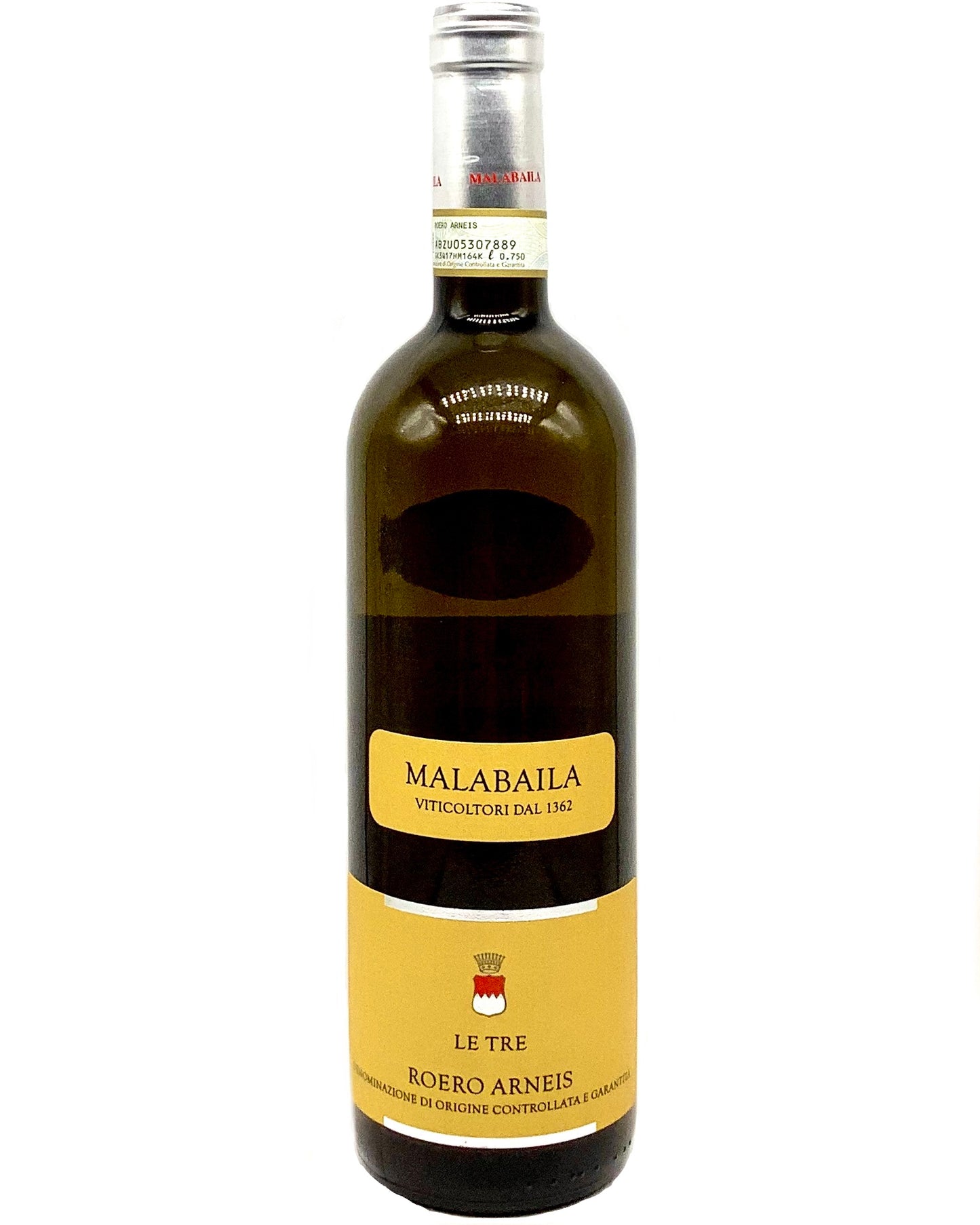 Malabaila, Roero Arneis "Le Tre" Canale d'Alba, Piedmont, Italy 2021 organic