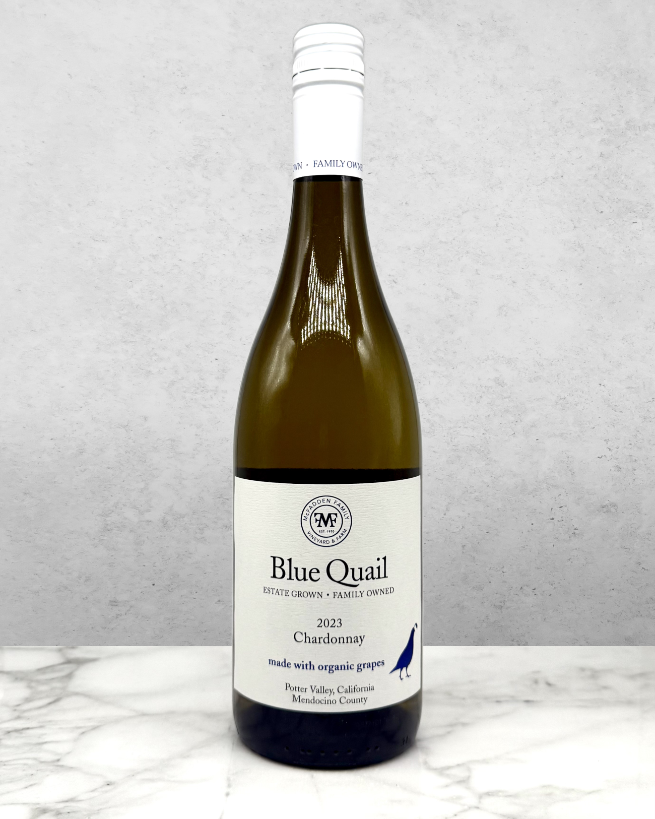 Blue Quail, Chardonnay, Mendocino County, California 2023 organic
