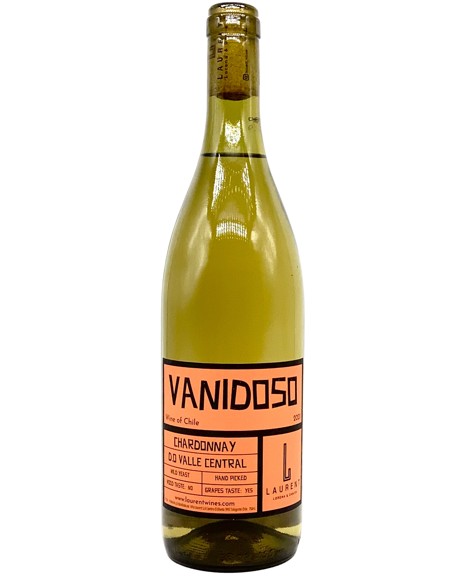 Lorena & Damien Laurent, Chardonnay "Vanidoso" Central Valley, Chile 2021 newarrival