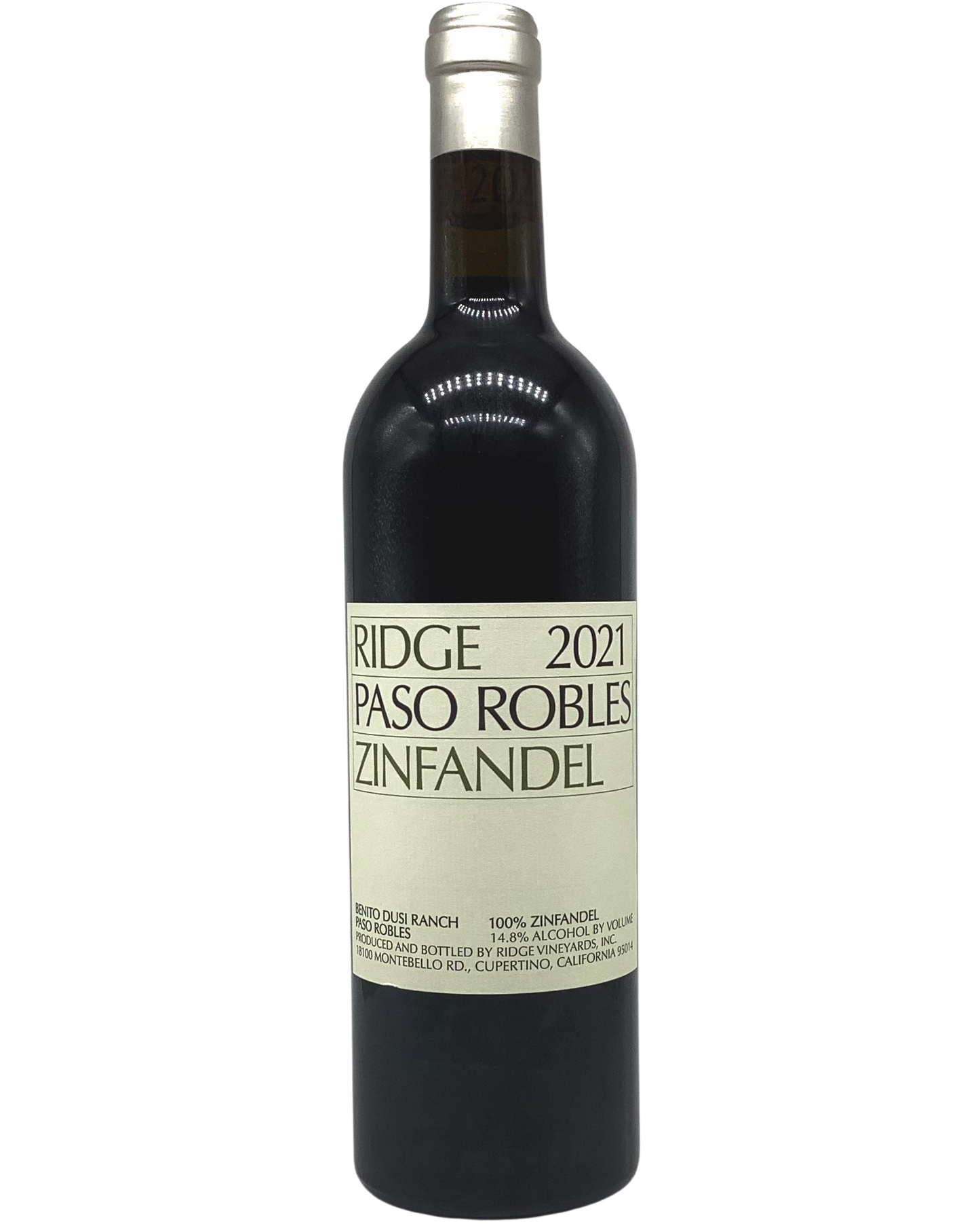 Ridge, Zinfandel "Benito Dusi Ranch" Paso Robles, California 2021 newarrival