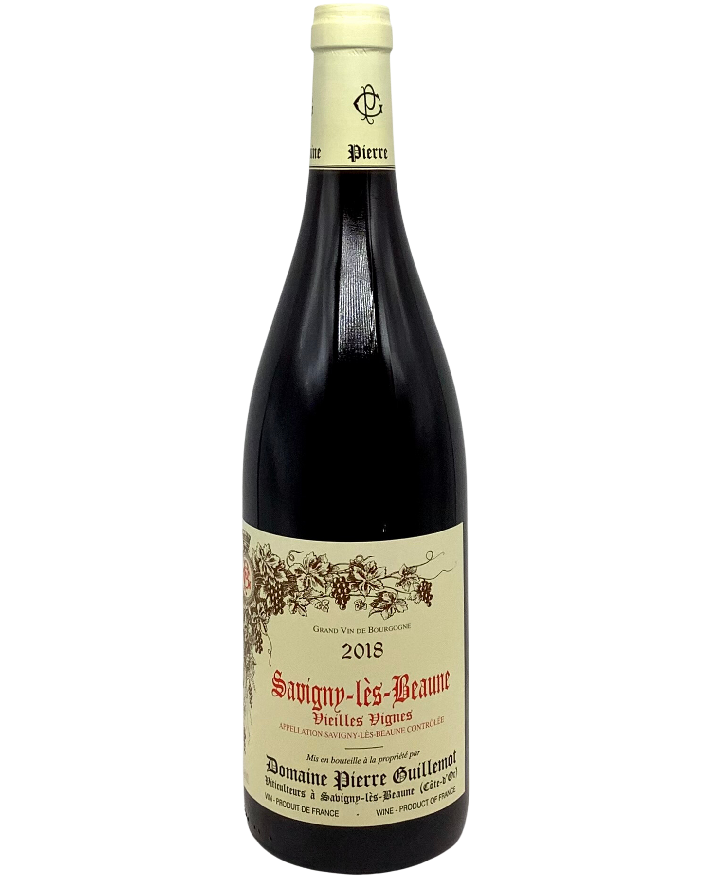 Domaine Pierre Guillemot, Pinot Noir, Savigny-lès-Beaune Vieilles Vignes, Côte de Beaune, Burgundy, France 2018