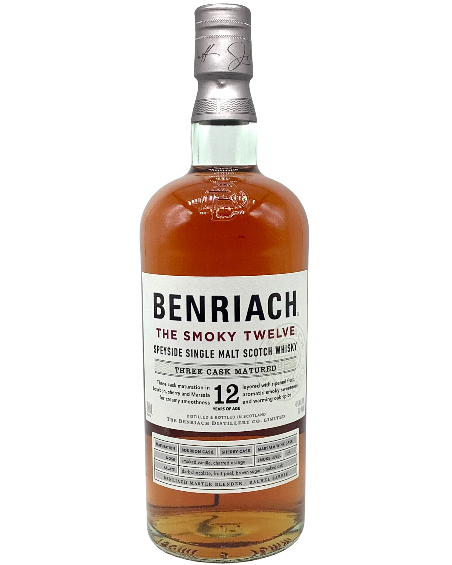 Benriach, Speyside Single Malt Scotch Wiskey "The Smokey Twelve" Three Cask Matured 12yo. Scotland 750ml newarrival
