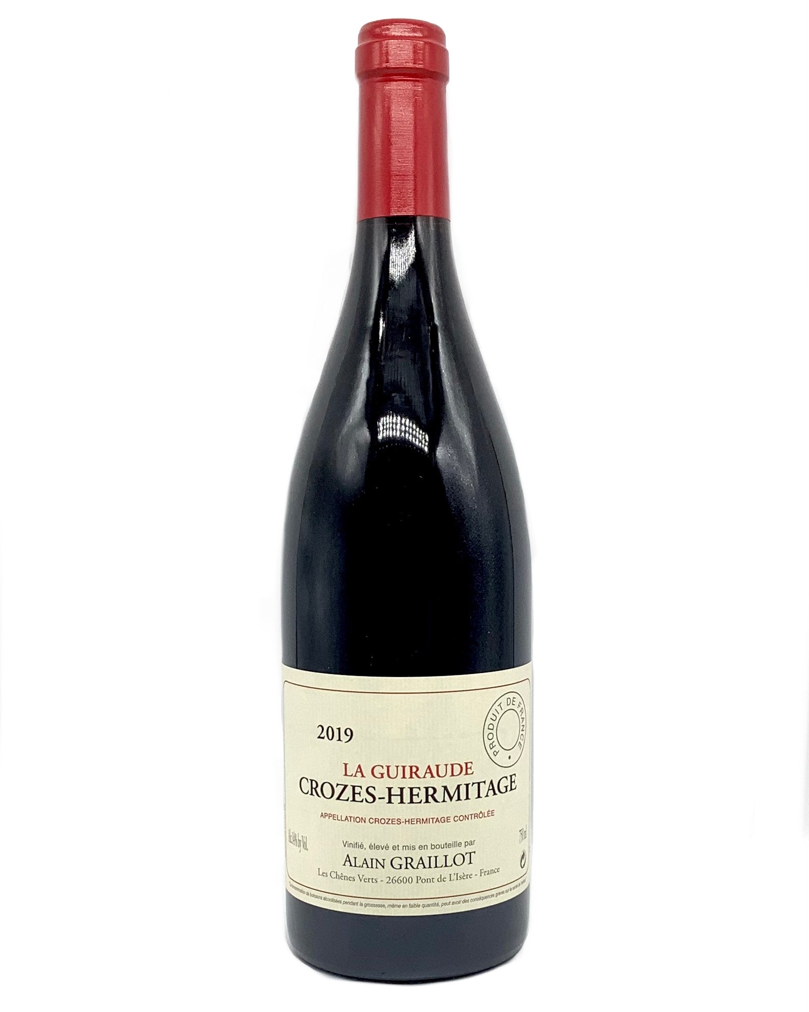 Alain Graillot, Syrah, Crozes-Hermitage "La Guiraude" Northern Rhône, France 2018