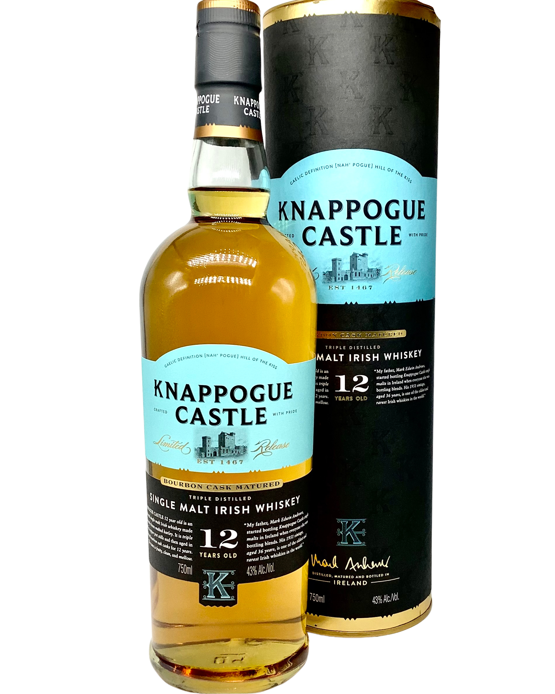 Knappogue Castle 12 Year Single Malt Irish Whiskey 750ml newarrival