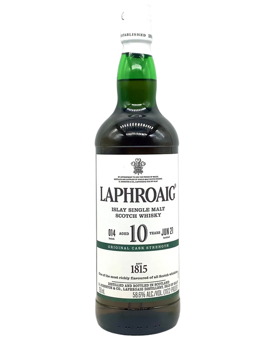 Laphroaig 10 Year Original Cask Strength Islay Single Malt Scotch 750ml