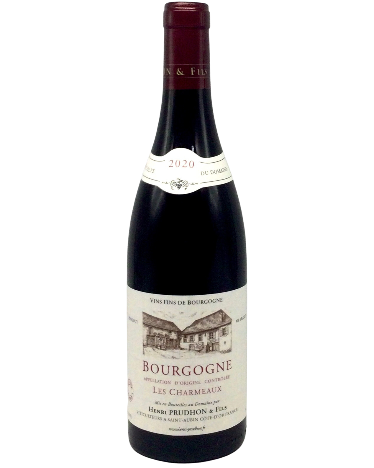 Henri Prudhon, Pinot Noir, Bourgogne Rouge "Les Charmeaux" Côte de Beaune, Burgundy, France, 2021 newarrival