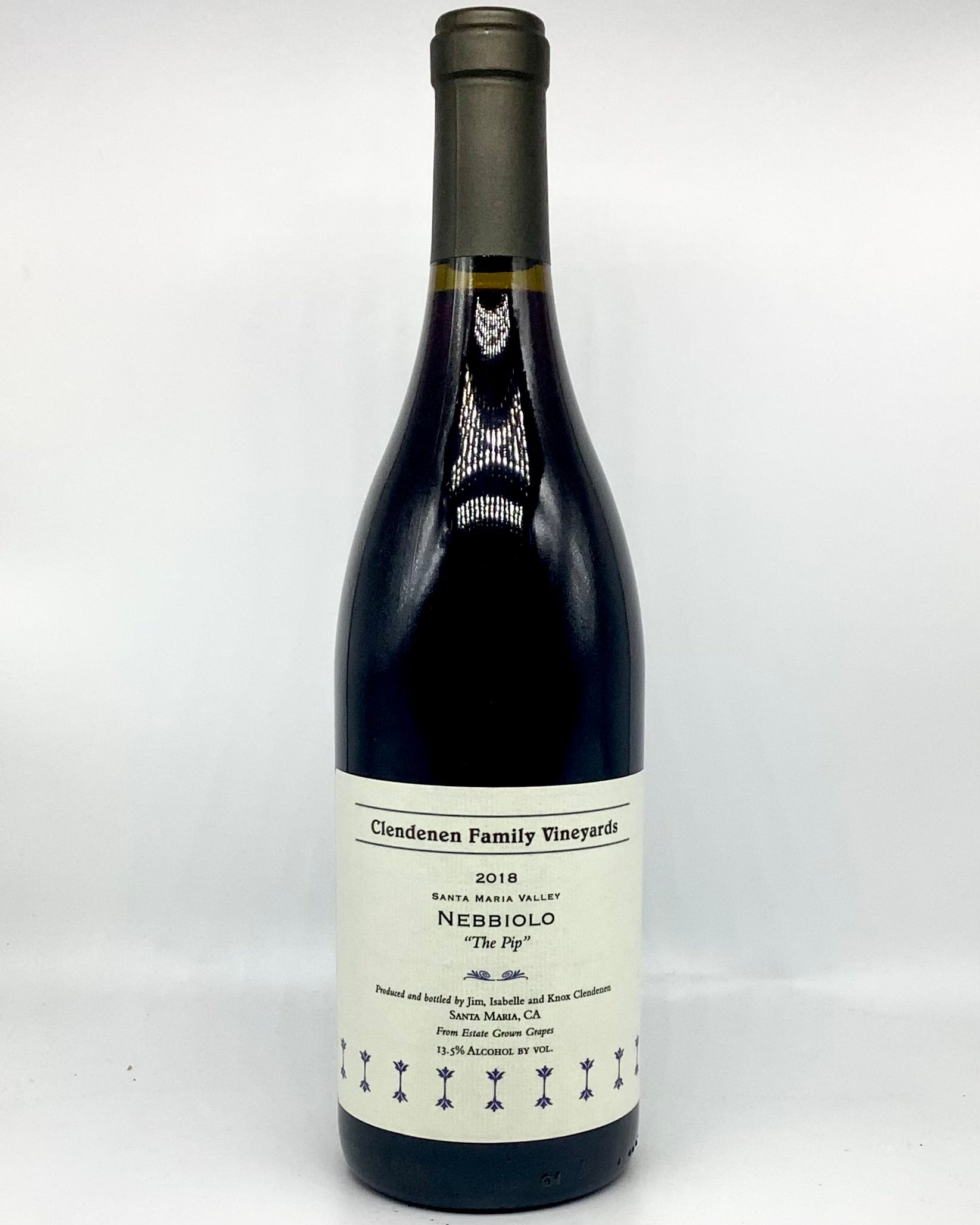Clendenen Family Vineyards, Nebbiolo "The Pip" Santa Maria Valley, California 2018 newarrival