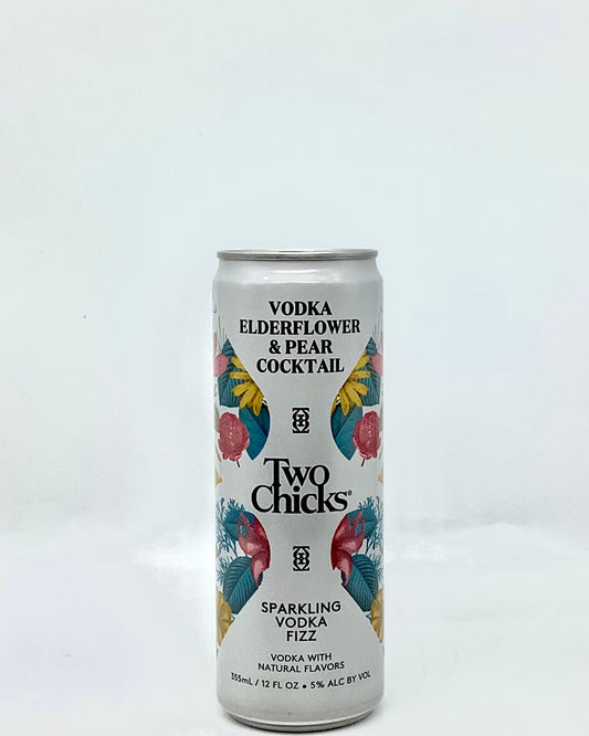 Two Chicks Sparkling Vodka Fizz, Elderflower & Pear 355ml