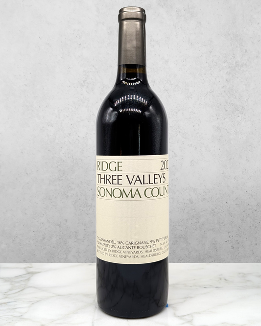 Ridge Vineyards, Zinfandel Blend "Three Valleys" Sonoma County, California 2023 organic