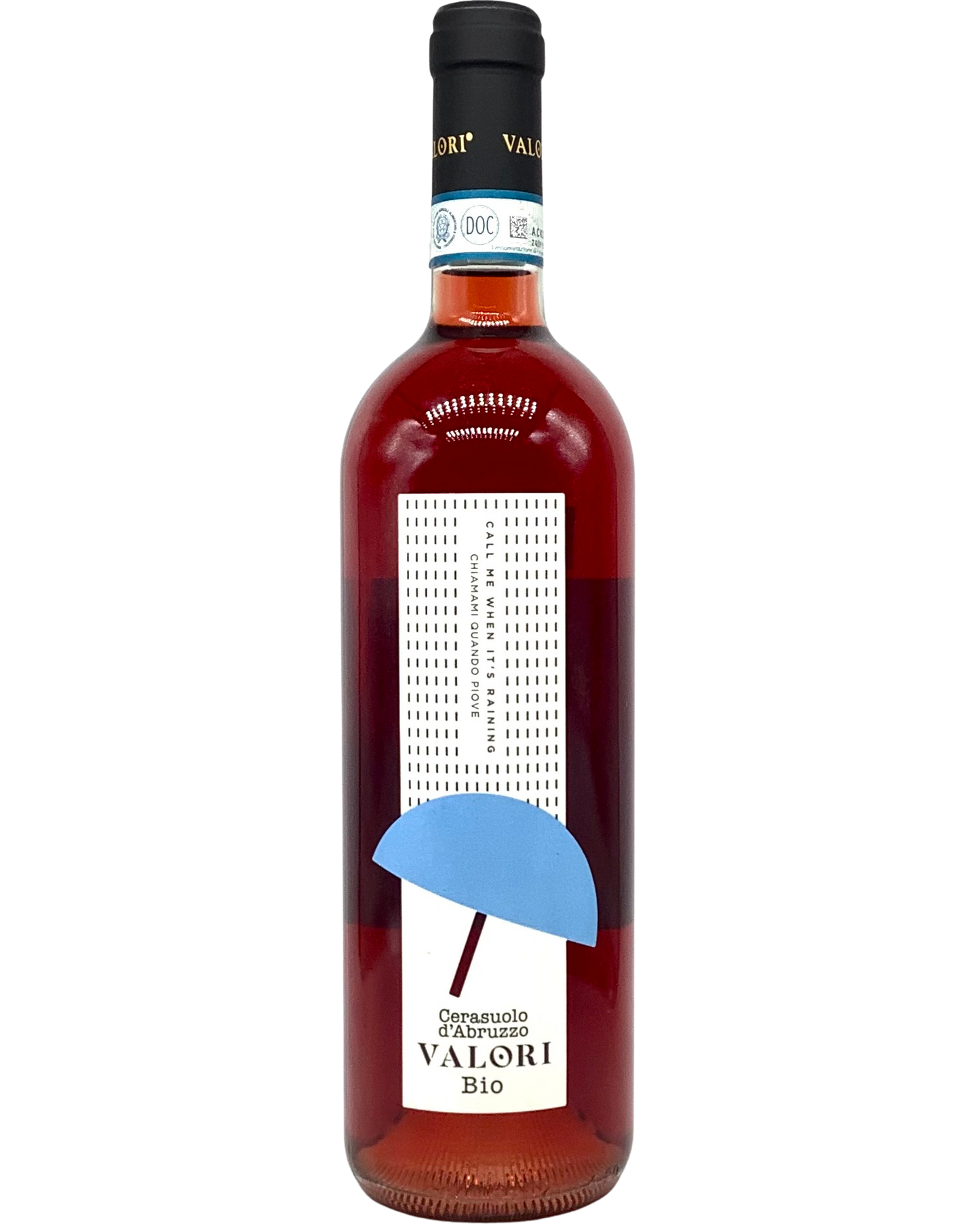 Valori, Montepulciano, Cerasuolo d'Abbruzzo "Chiamami Quando Piove" Rosato, Abruzzo, Italy 2021 biodynamic certifiedorganic newarrival organic