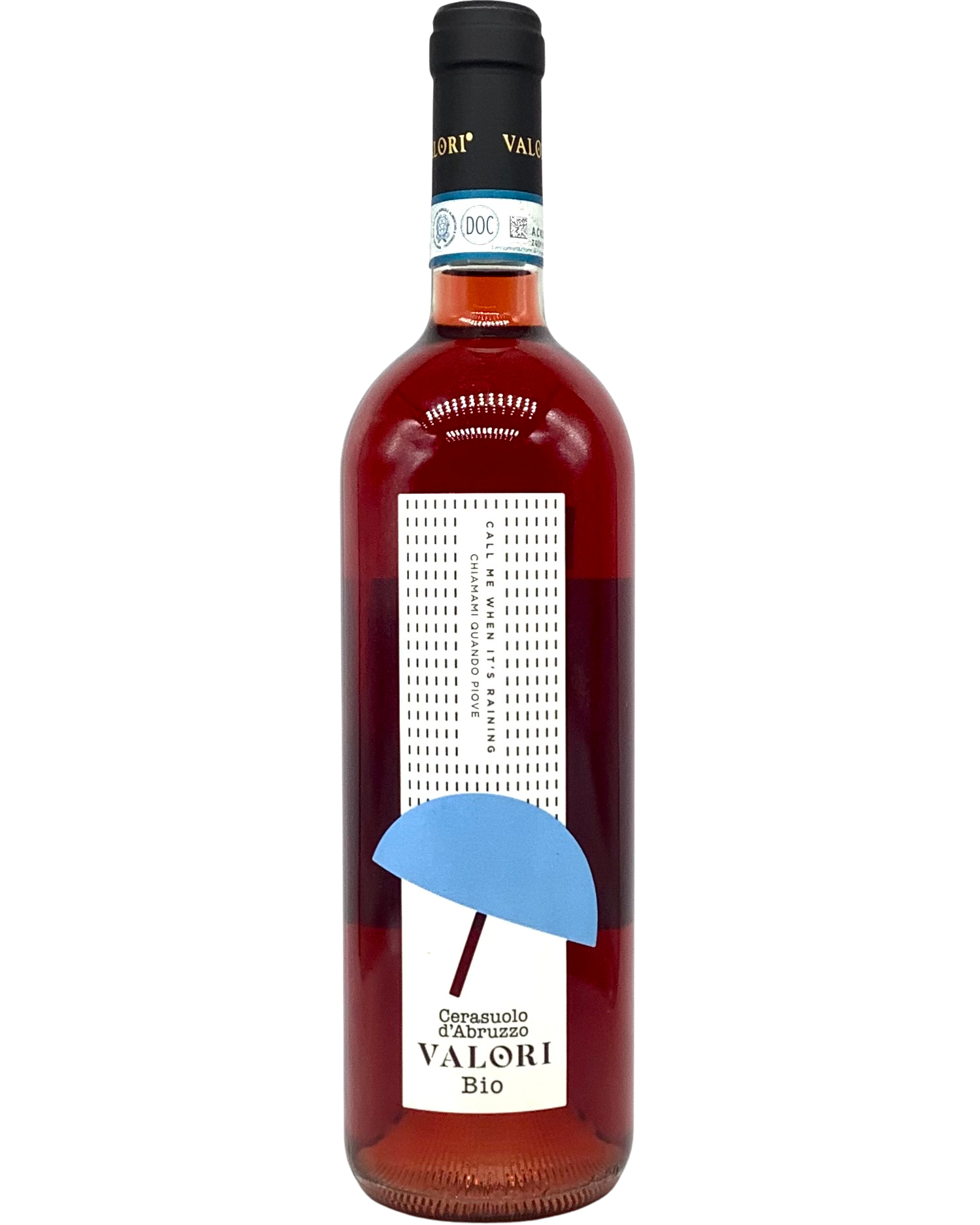 Valori, Montepulciano, Cerasuolo d'Abbruzzo "Chiamami Quando Piove" Rosato, Abruzzo, Italy 2021 biodynamic certifiedorganic newarrival organic