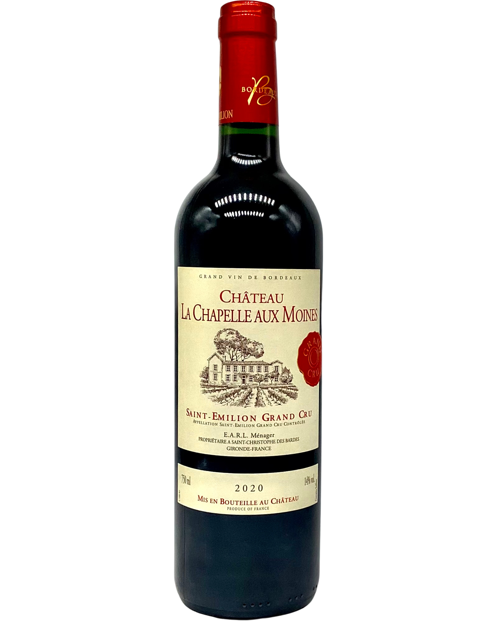 Château La Chapelle Aux Moines, Merlot, Saint Emilion Grand Cru, Bordeaux 2020 newarrival