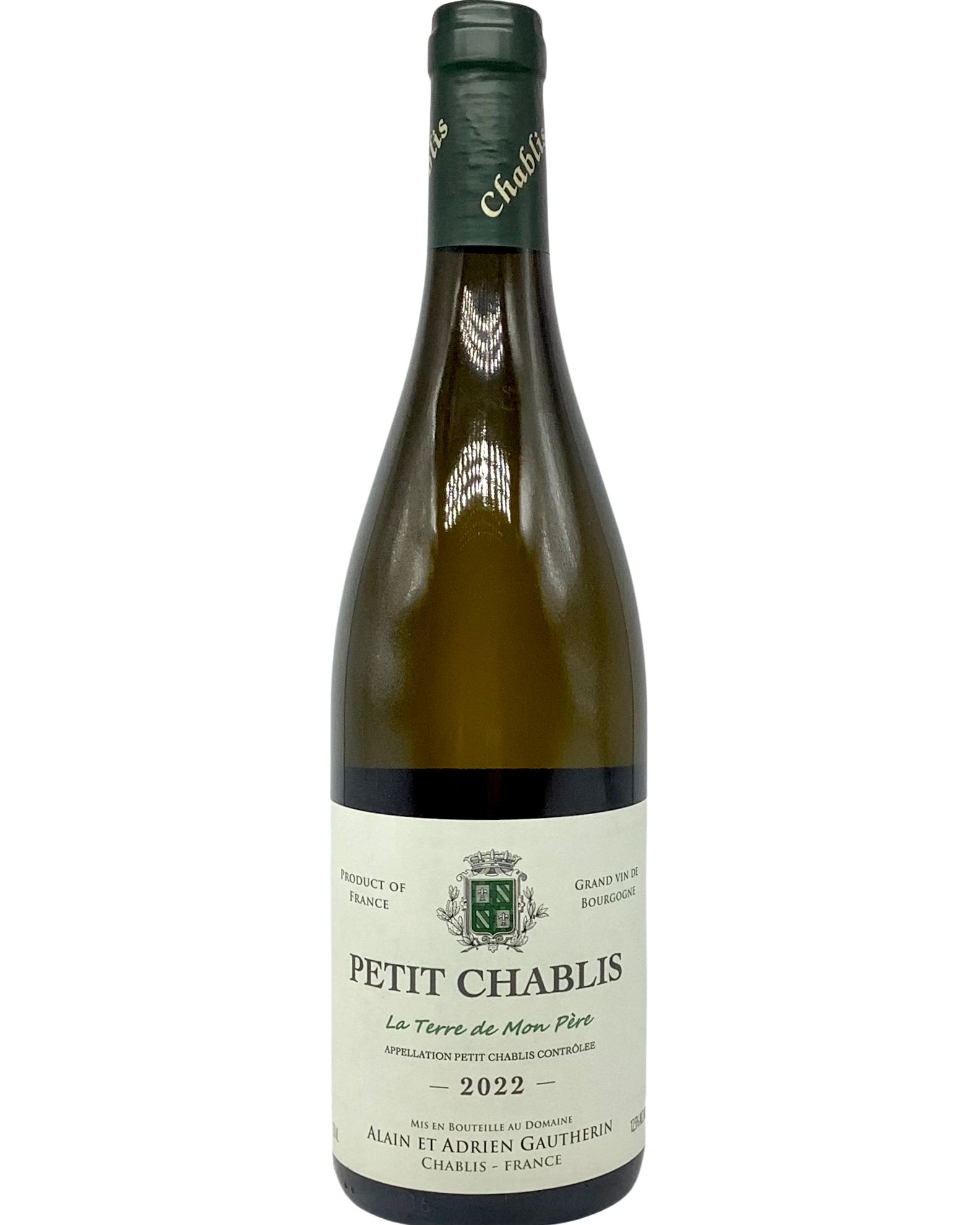 Alain et Adrien Gautherin, Chardonnay, Petit Chablis "La Terre de Mon Père" Burgundy, France 2022 newarrival