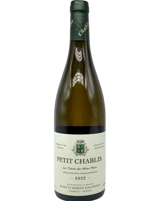 Alain et Adrien Gautherin, Chardonnay, Petit Chablis "La Terre de Mon Père" Burgundy, France 2022 newarrival