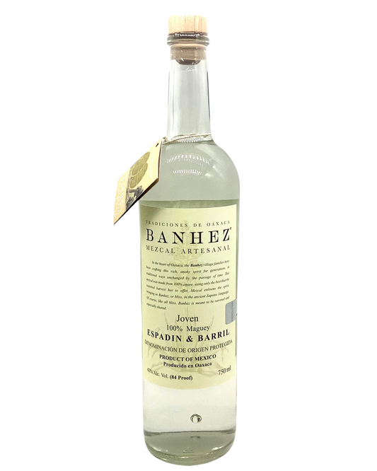 Banhez Mezcal Artesanal, Espadin and Barril, Joven, Oaxaca, Mexico 750ml