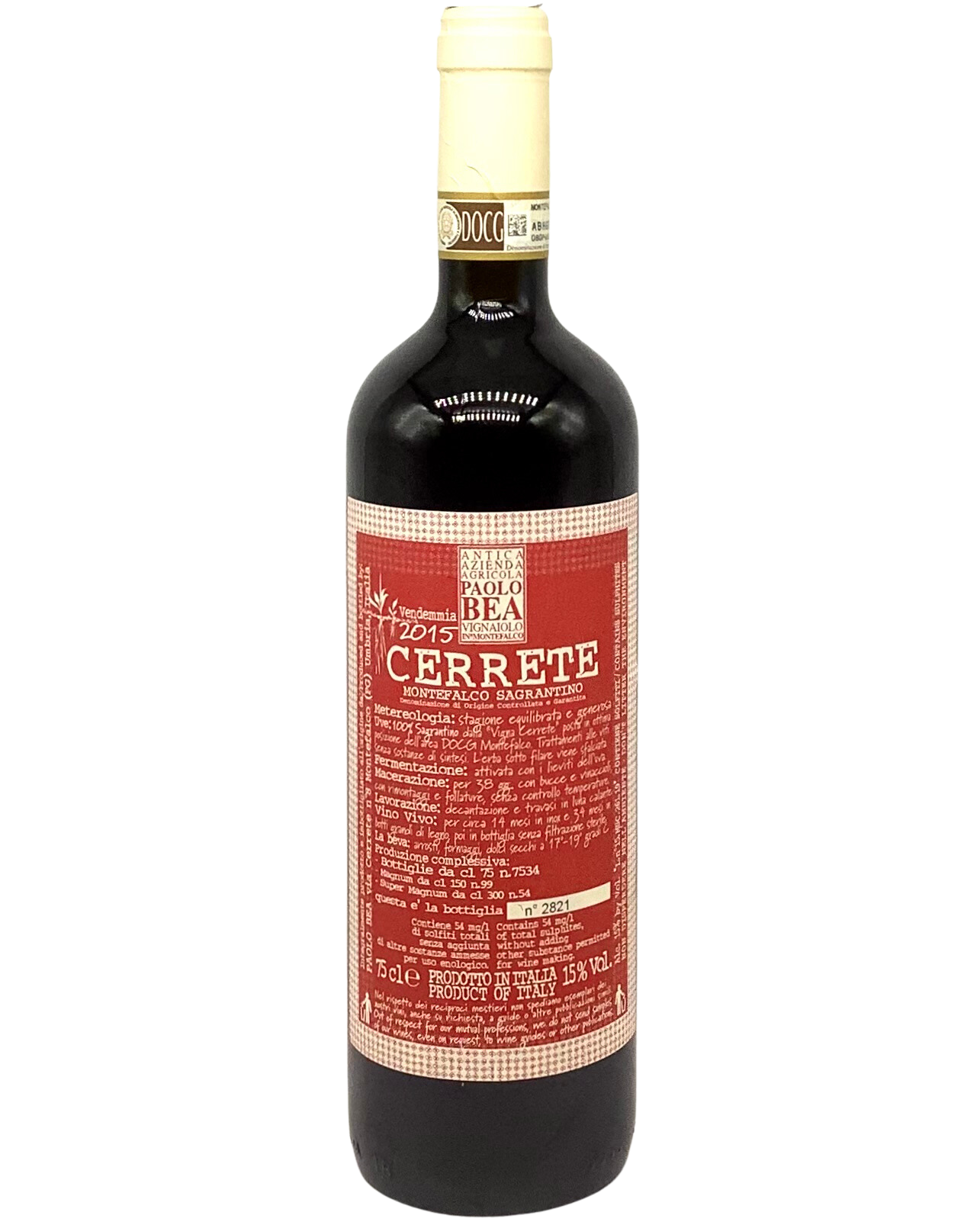 Paolo Bea, Sagrantino, Cerrete, Montefalco, Umbria, Italy 2015 newarrival organic vegan