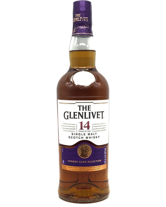 Glenlivet 14 Year Single Malt Scotch Whisky Cognac Cask Selection, Speyside 750ml