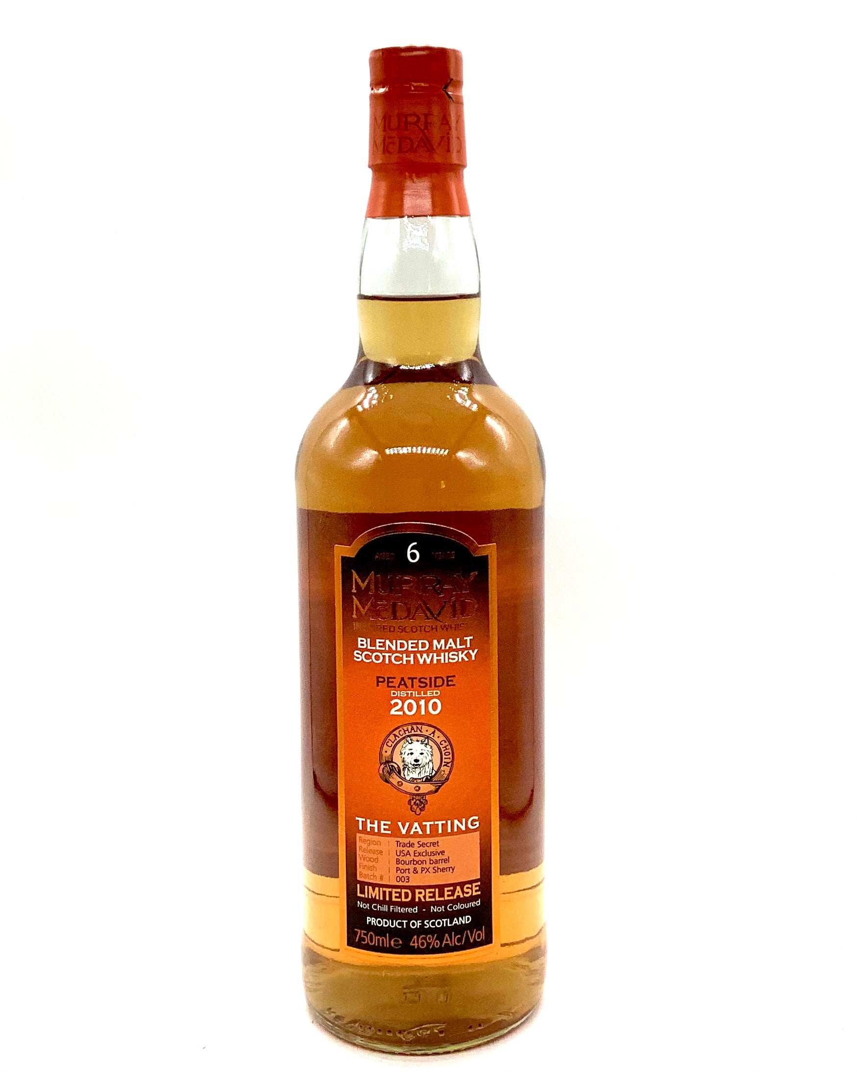 Murray McDavid, Blended Malt Scotch Whiskey, Peatside 6 year 750ml