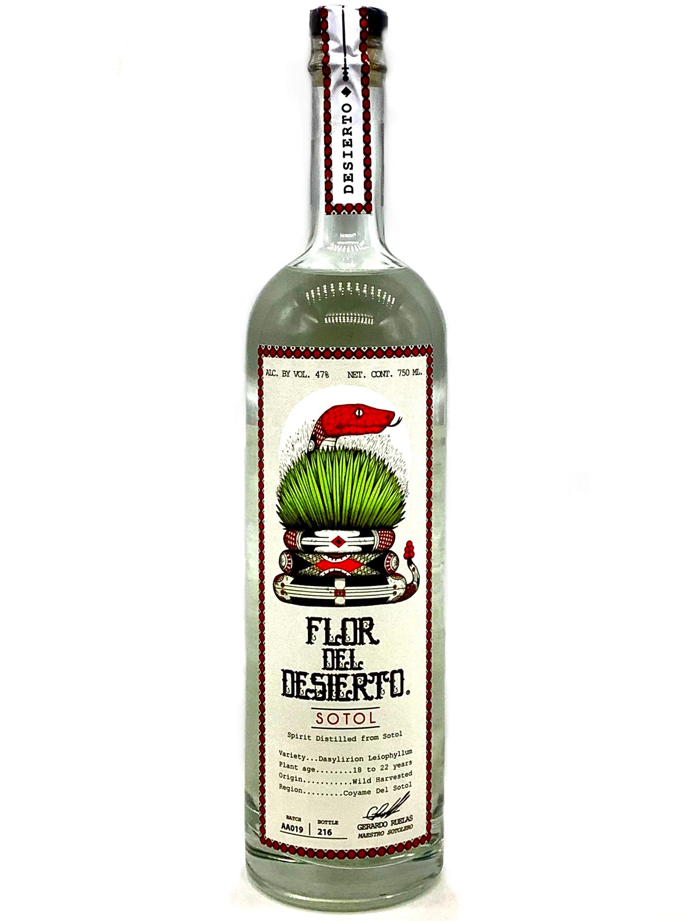 Flor Del Desierto "Sotol Desierto" Coyame del Sotol, Mexico 750ml