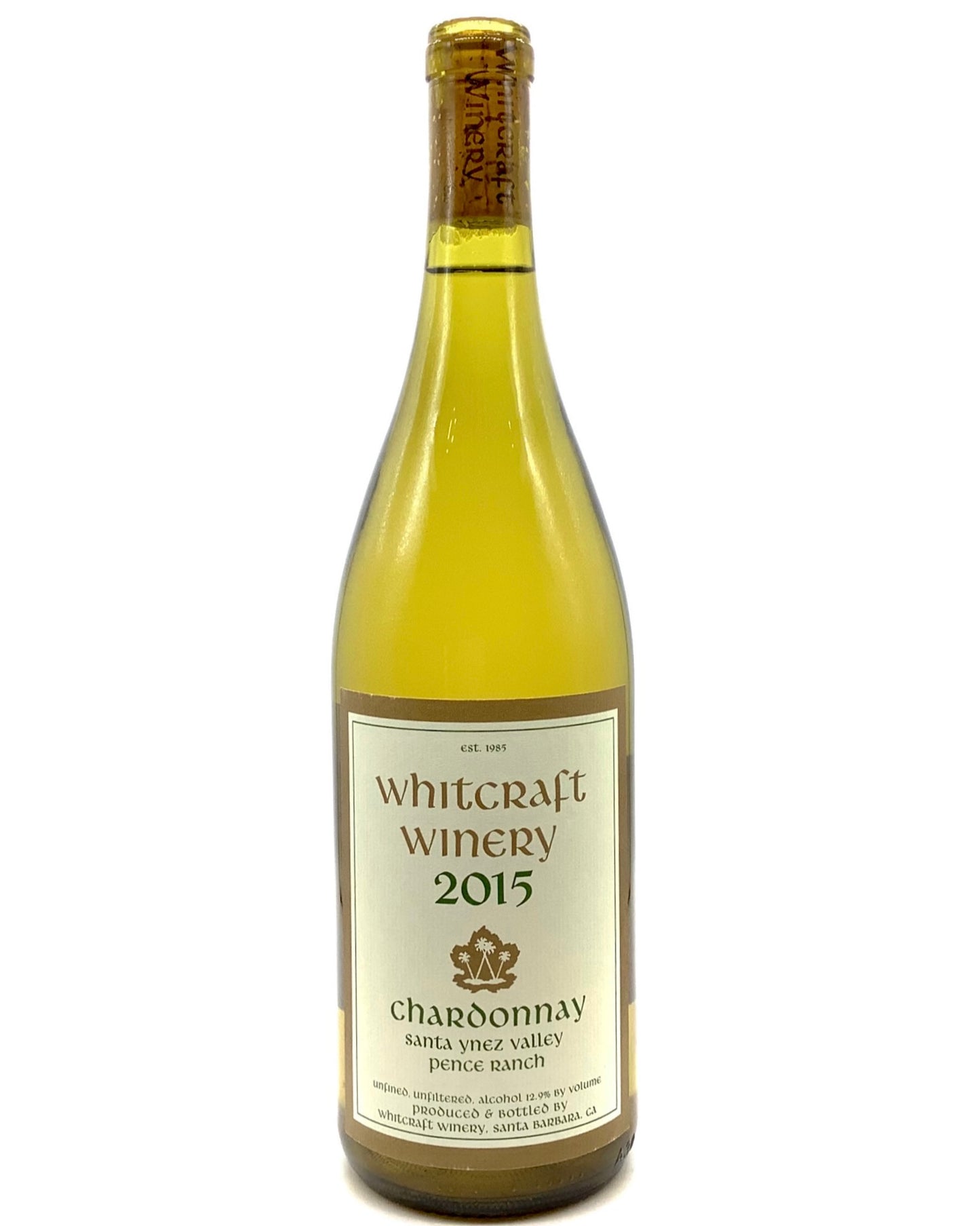 Whitcraft Winery, Chardonnay, Pence Ranch, Santa Ynez Valley, California 2015